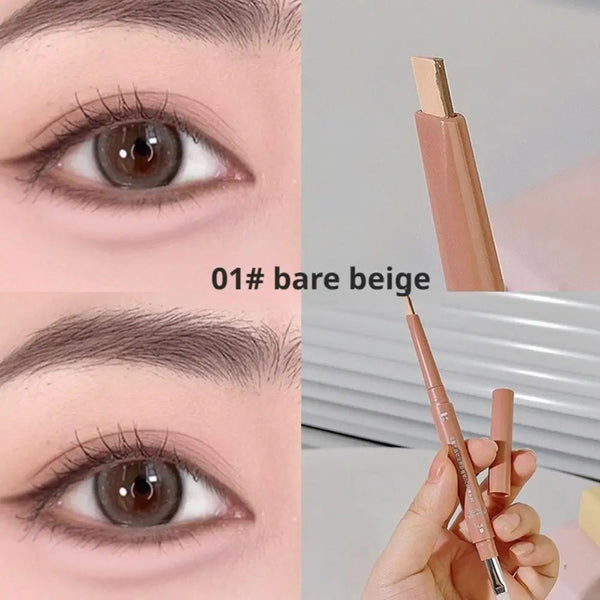 Two-color Eyebrow Silkworm Pen Mulitfuntional Double Ended Lying Silkworm Pencil Eyeliner Under-Eye Enhancing Pencil Highlighter NoirKiss
