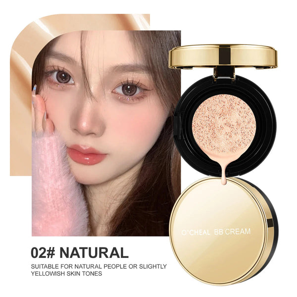 Ocheal BB Cream Air Cushion Whitening Fuller Coverage Waterproof Long-lasting Concealer Cushion Compact With Puff Face Makeup NoirKiss