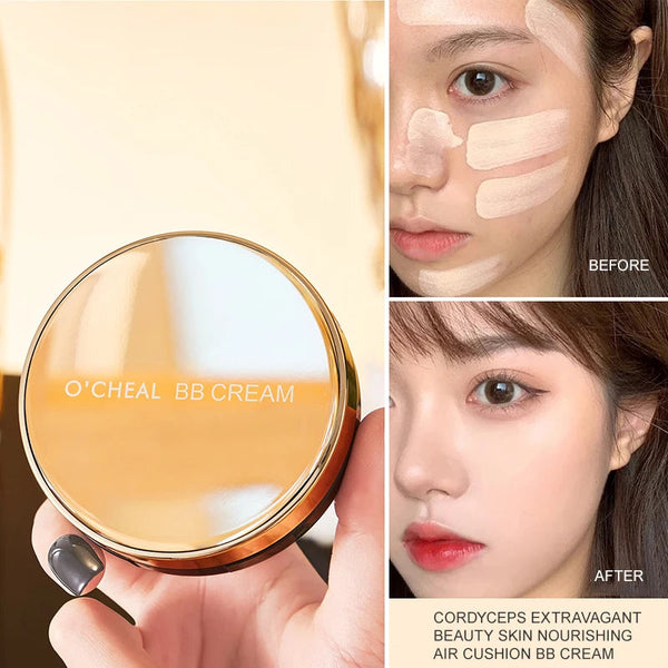 Ocheal BB Cream Air Cushion Whitening Fuller Coverage Waterproof Long-lasting Concealer Cushion Compact With Puff Face Makeup NoirKiss
