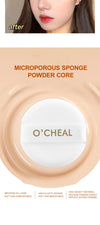 Ocheal BB Cream Air Cushion Whitening Fuller Coverage Waterproof Long-lasting Concealer Cushion Compact With Puff Face Makeup NoirKiss