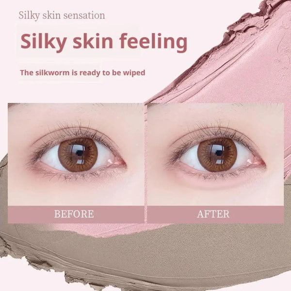 Two-color Eyebrow Silkworm Pen Mulitfuntional Double Ended Lying Silkworm Pencil Eyeliner Under-Eye Enhancing Pencil Highlighter NoirKiss