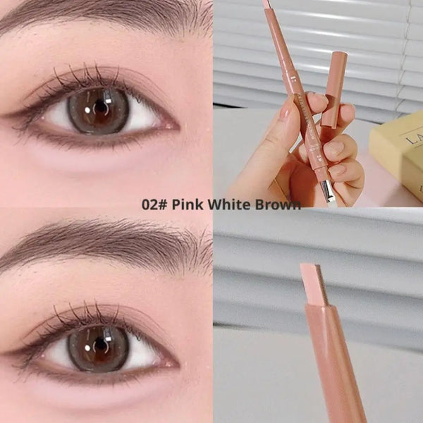 Two-color Eyebrow Silkworm Pen Mulitfuntional Double Ended Lying Silkworm Pencil Eyeliner Under-Eye Enhancing Pencil Highlighter NoirKiss