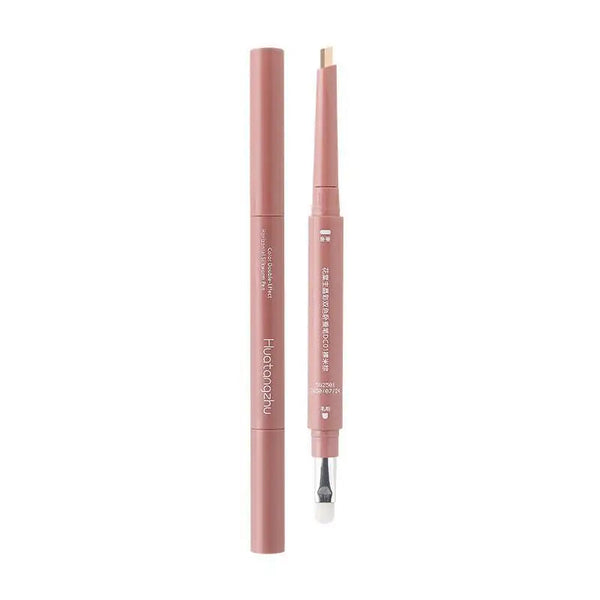 Two-color Eyebrow Silkworm Pen Mulitfuntional Double Ended Lying Silkworm Pencil Eyeliner Under-Eye Enhancing Pencil Highlighter NoirKiss