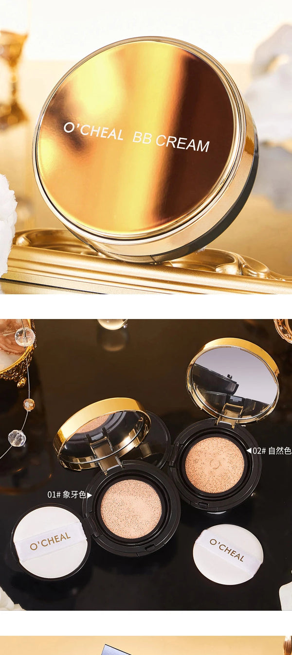 Ocheal BB Cream Air Cushion Whitening Fuller Coverage Waterproof Long-lasting Concealer Cushion Compact With Puff Face Makeup NoirKiss