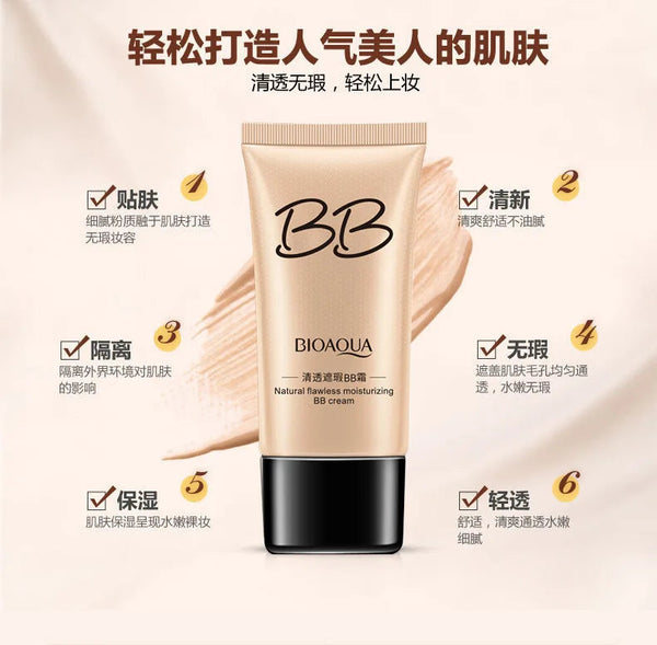 BIOAQUA Natural BB Cream Makeup CC Brighten Concealer Oil-control Refreshing Segregation Base Cosmetics Whitening Moisturizing NoirKiss
