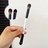 F4 Dual-Ended Foundation Face Brush Double-ended Powder Blush Contour and Eyeshadow Concealer Makeup Brushes NoirKiss