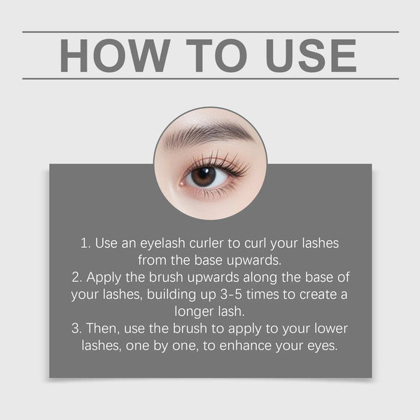 Zephoco Lengthening Eyelash Mascara Vitamin E Eyelash Extensions Waterproof and Sweat Proof Makeup Volume Eyelash Mascara 3.2g NoirKiss