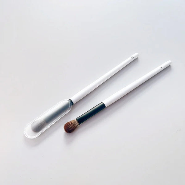 F4 Dual-Ended Foundation Face Brush Double-ended Powder Blush Contour and Eyeshadow Concealer Makeup Brushes NoirKiss