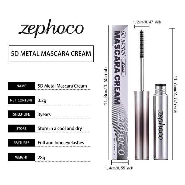Zephoco Lengthening Eyelash Mascara Vitamin E Eyelash Extensions Waterproof and Sweat Proof Makeup Volume Eyelash Mascara 3.2g NoirKiss